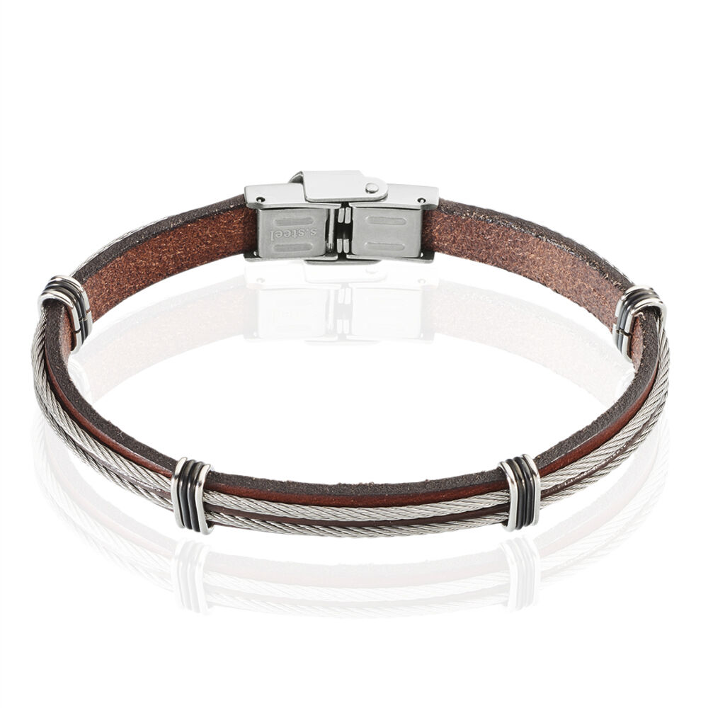 Bracelet Acier Blanc Alfred - Bracelets cuir Homme | Marc Orian