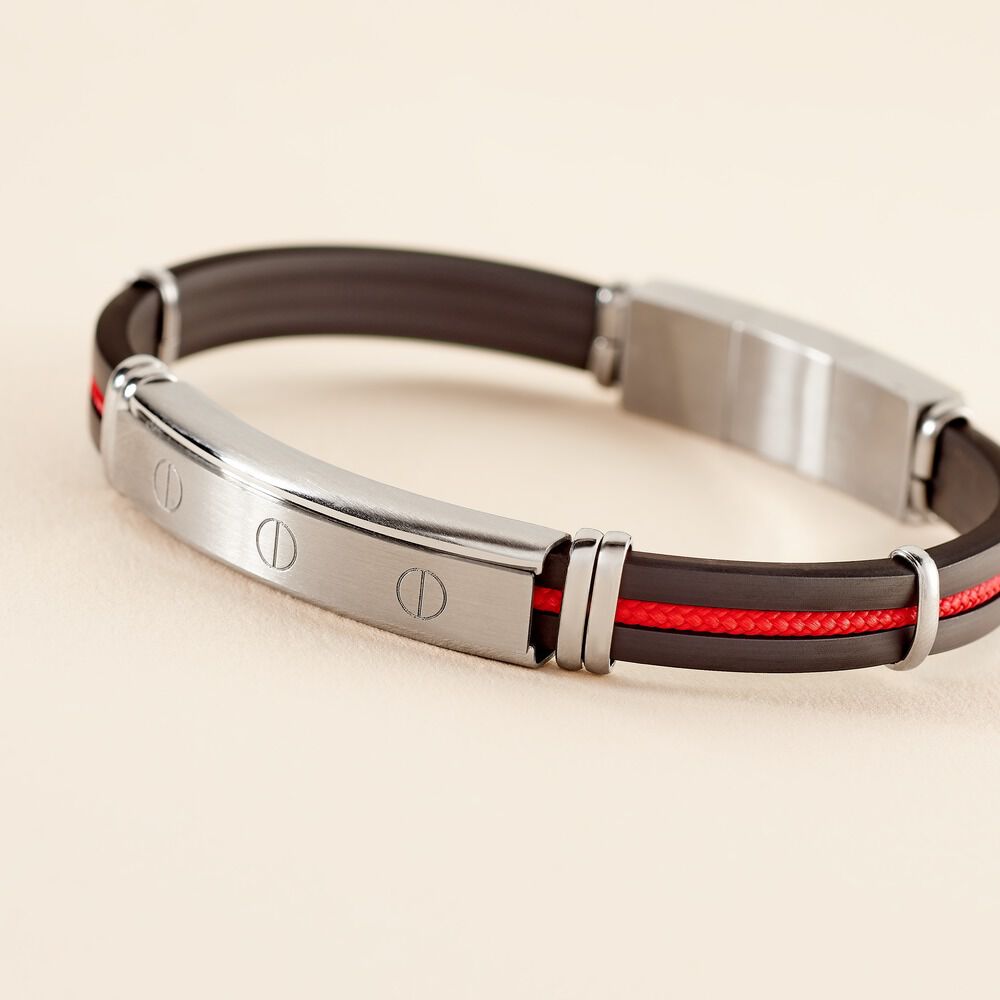 Bracelet Jourdan Magnus Caoutchouc Bleu - Bracelets cordons Homme | Marc Orian