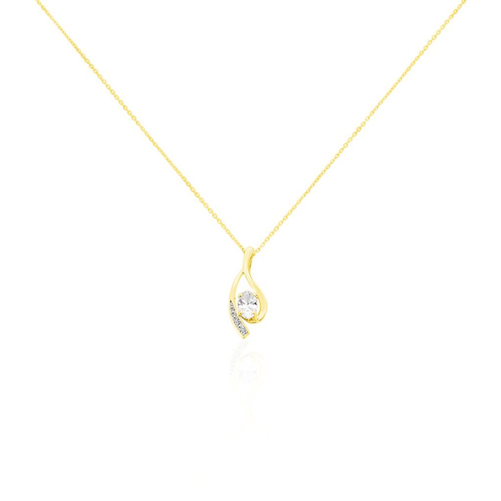 Collier Or Jaune Sagesse Oxydes De Zirconium - Colliers avec pierres Femme | Marc Orian