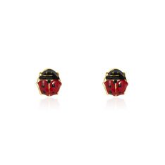 Boucles D'oreilles Puces Helidie Coccinelle Or Jaune - Clous d'oreilles Enfant | Marc Orian