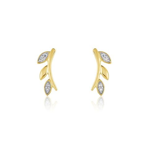 Boucles D'oreilles Puces Laverna Or Jaune Diamant - Puces Femme | Marc Orian