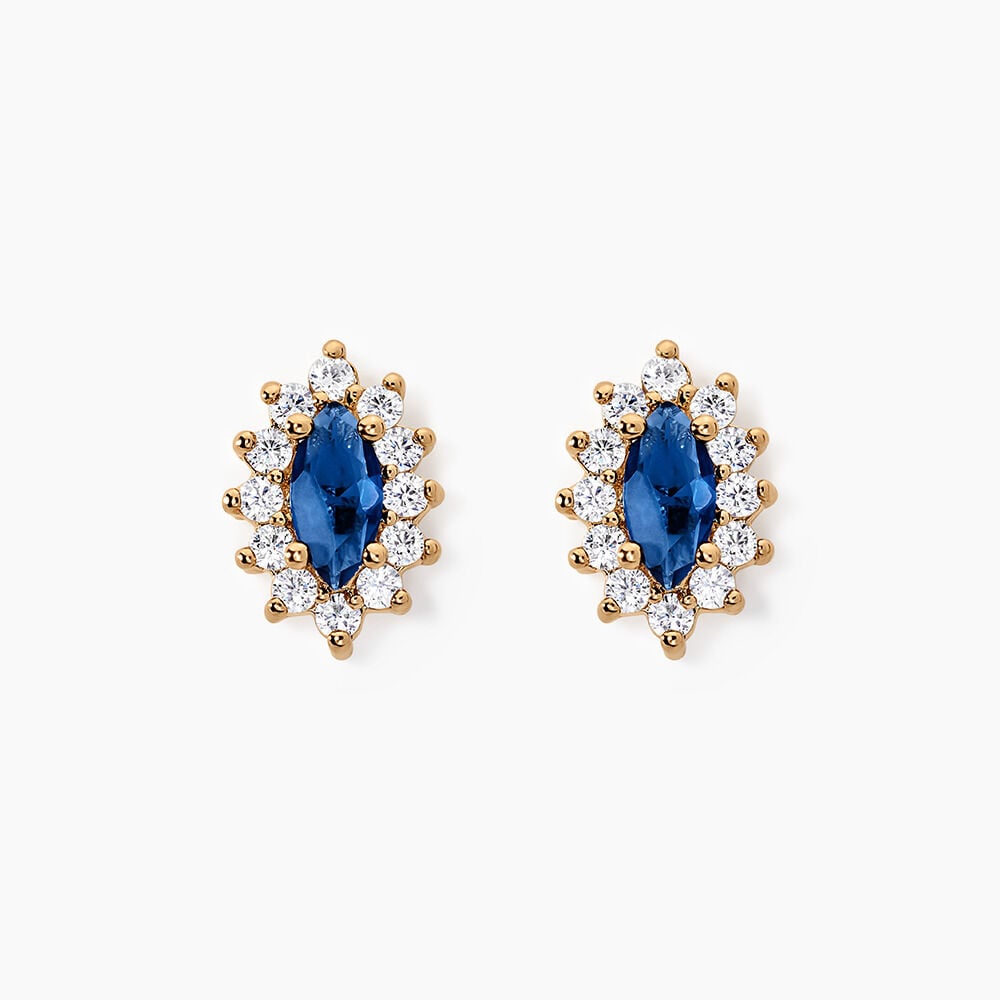 Boucles D'oreilles Puces Lisea Plaqu&eacute; Or Verre Et Oxyde De Zirconium - Puces Femme | Marc Orian