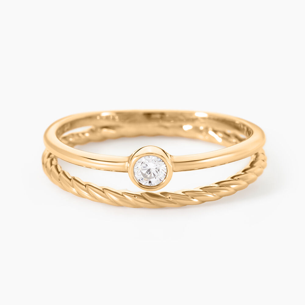 Bague Halo Plaque Or Jaune Oxyde De Zirconium - Bijoux fantaisie Femme | Marc Orian