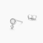 Boucles D'oreilles Puces Jill Argent Blanc Oxyde De Zirconium - Puces Femme | Marc Orian