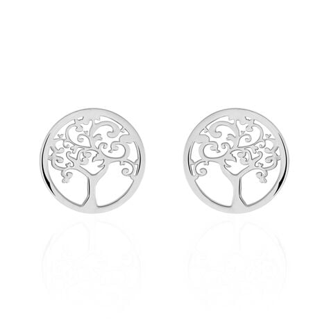 Boucles D'oreilles Puces Marijan Argent Blanc - Puces Femme | Marc Orian