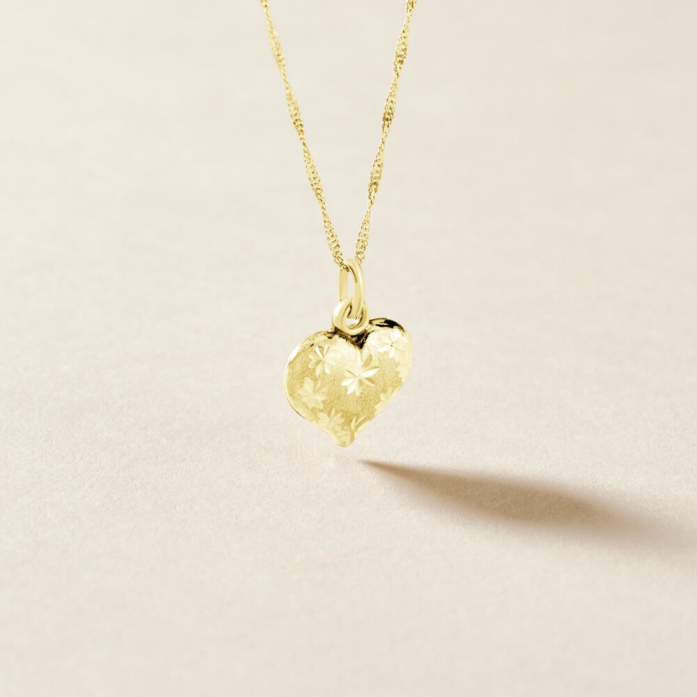 Pendentif Eudocie Coeur Mat Et Brillant Or Jaune - Pendentifs Femme | Marc Orian