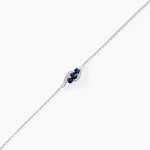 Bracelet Trinitie Or Blanc Saphir Diamant - Bracelets cha&icirc;nes Femme | Marc Orian