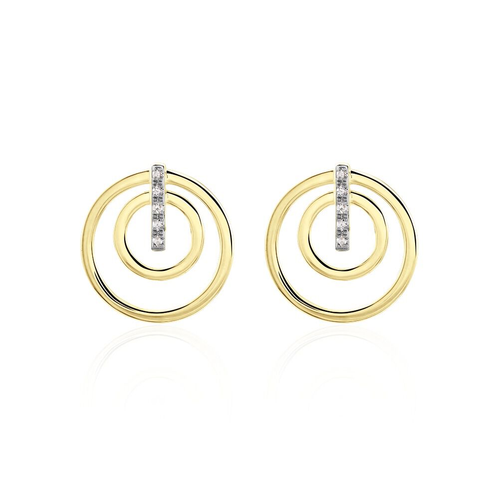 Boucles D'oreilles Pendantes Or Jaune Agafya Diamants - Pendantes Femme | Marc Orian