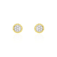 Boucles D'oreilles Puces Vaina Or Jaune Diamant - Clous d'oreilles Femme | Marc Orian
