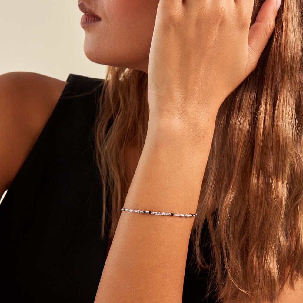 Bracelet Cacilia Argent Blanc - Bracelets chaînes Femme | Marc Orian