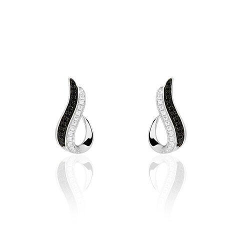Boucles D'oreilles Puces Priscillia Argent Blanc Oxyde De Zirconium - Clous d'oreilles Femme | Marc Orian