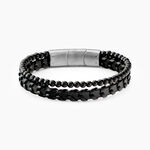Bracelet Jourdan Cuir De Vache Noir Onyx - Bracelets cuir Homme | Marc Orian