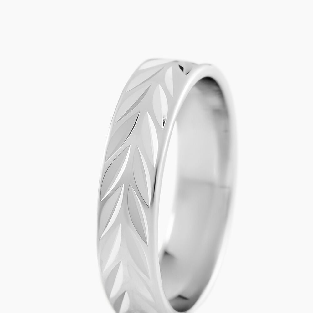 Alliance Epi Ruban Plat Or Blanc - Alliances duo Unisex | Marc Orian