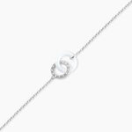 Bracelet Dina Argent Blanc C&eacute;ramique Et Oxyde De Zirconium - Bracelets Anneaux Entrelaces Femme | Marc Orian