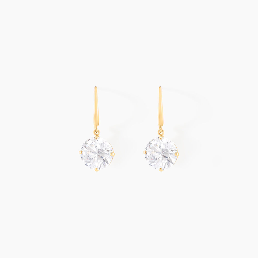 Boucles D'oreilles Pendantes Oxyde Rond Or Jaune Oxyde De Zirconium - Pendantes Femme | Marc Orian