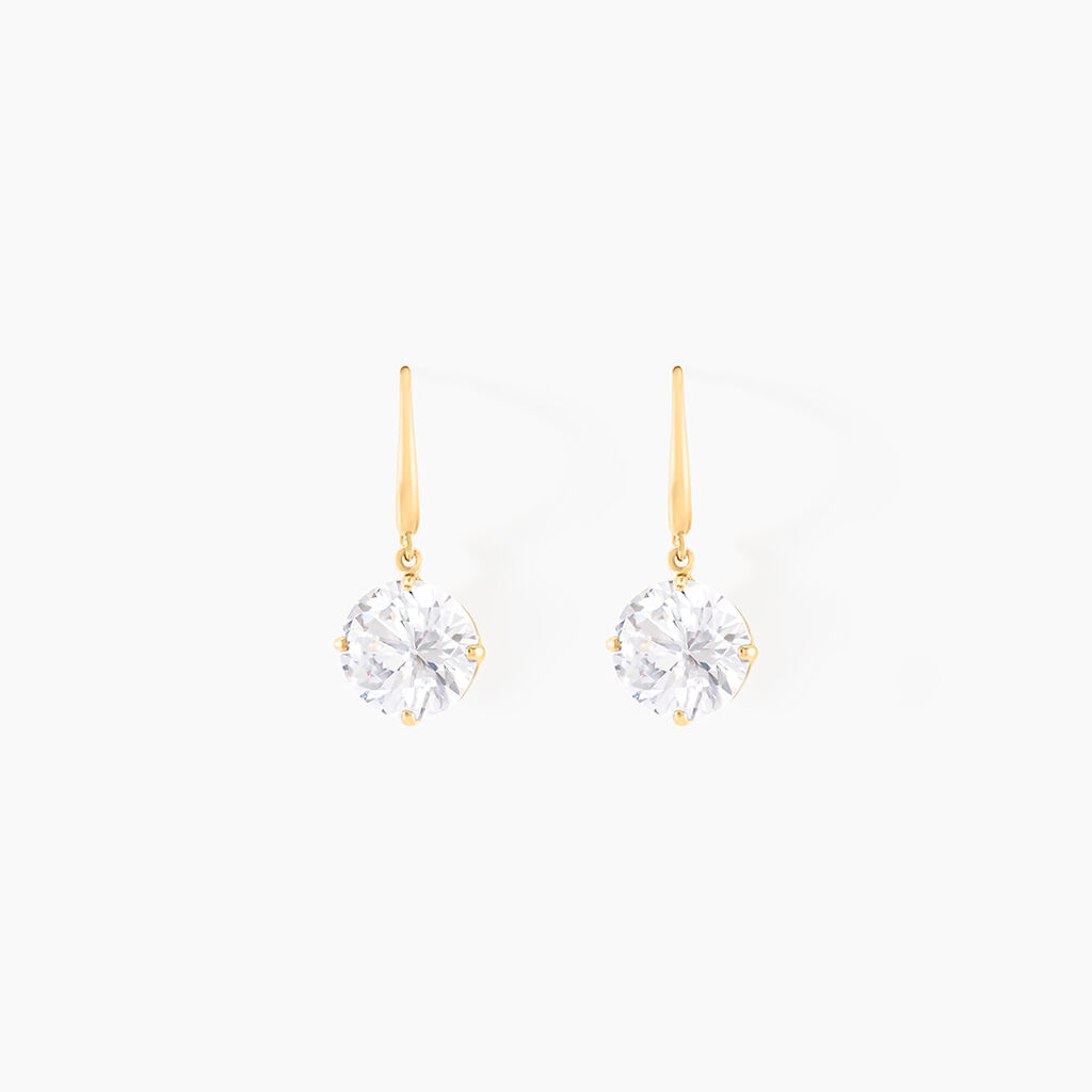 Boucles D'oreilles Pendantes Oxyde Rond Or Jaune Oxyde De Zirconium - Pendantes Femme | Marc Orian