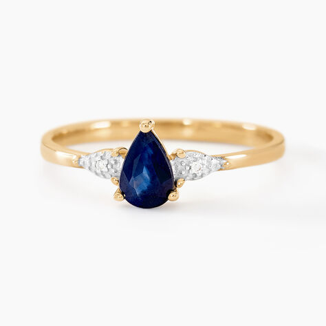Bague Glykeria Or Jaune Saphir Diamant - Solitaires Femme | Marc Orian