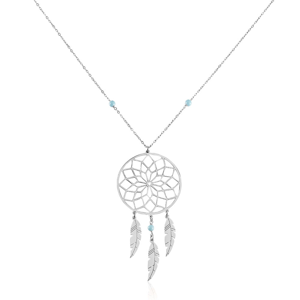 Collier Sautoir Misalie Argent Blanc - Sautoirs Femme | Marc Orian