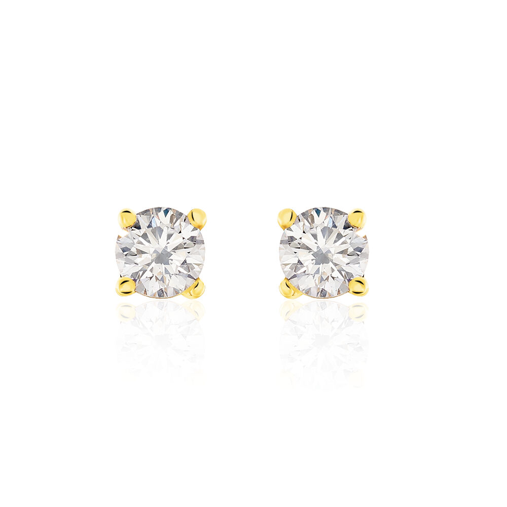 Boucles D'oreilles Puces Victoria Or Jaune Diamant - Puces Femme | Marc Orian