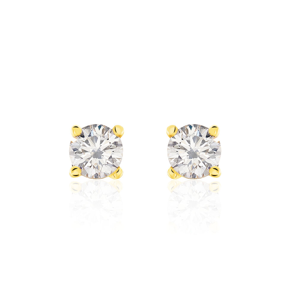 Boucles D'oreilles Puces Victoria Or Jaune Diamant - Puces Femme | Marc Orian