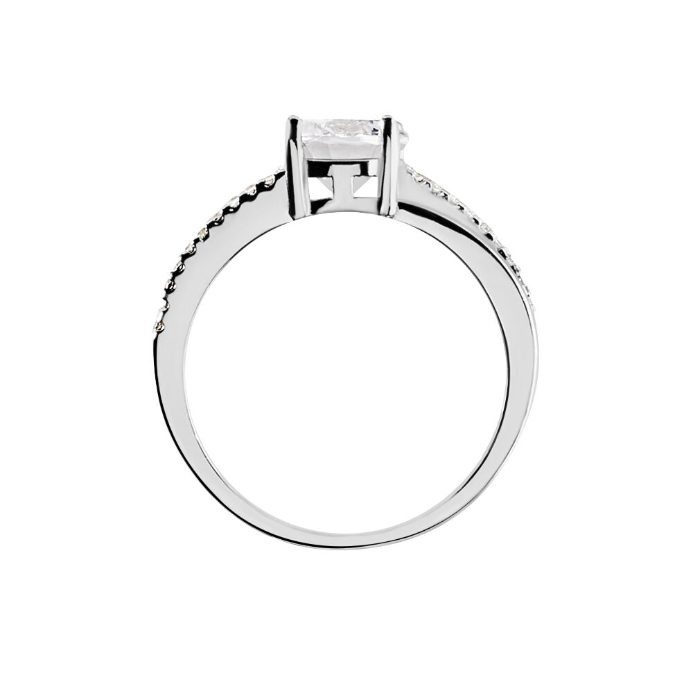 Bague Solitaire Poseidon Argent Blanc Oxyde De Zirconium - Solitaires Femme | Marc Orian