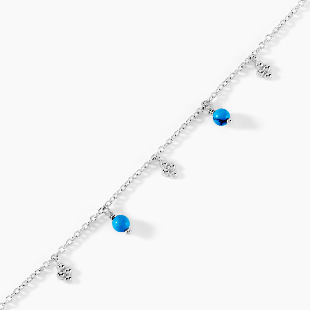 Bracelet Adiva Argent Blanc Turquoise - Bracelets chaînes Femme | Marc Orian