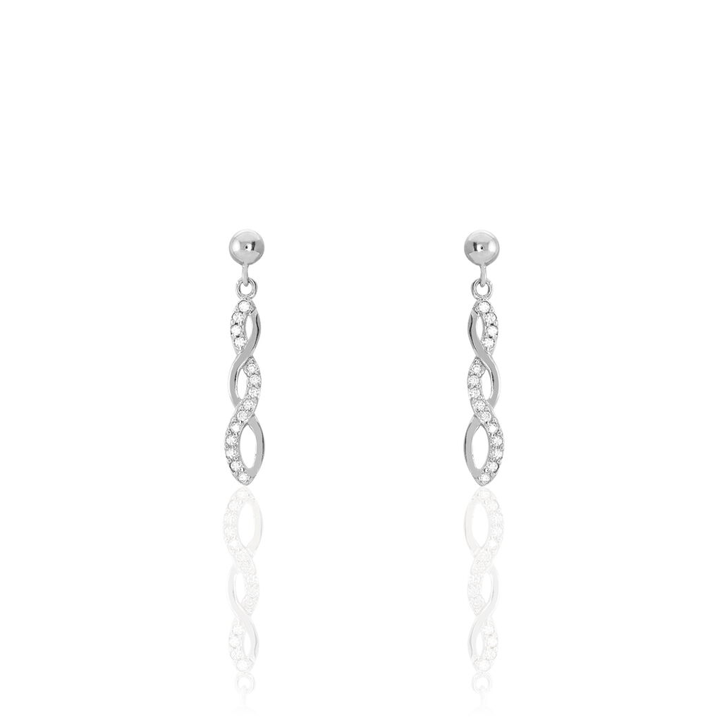 Boucles D'oreilles Pendantes Kessy Argent Blanc Oxyde De Zirconium - Pendantes Femme | Marc Orian