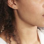 Boucles D'oreilles Puces Alvina Ruban Or Jaune Oxyde De Zirconium - Puces Femme | Marc Orian