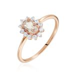Bague Jozsua Or Rose Morganite Peche Oxyde De Zirconium - Bagues pierres fines Femme | Marc Orian