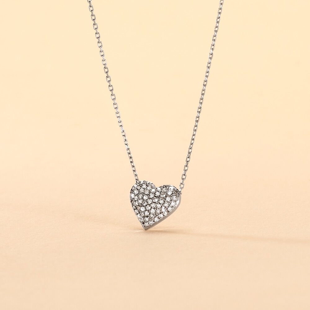 Collier Ti Amo Or Blanc Diamant - Colliers avec pierres Femme | Marc Orian