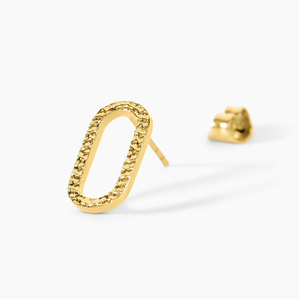 Boucles D'Oreilles Puces Osmose Acier Jaune - Puces Femme | Marc Orian