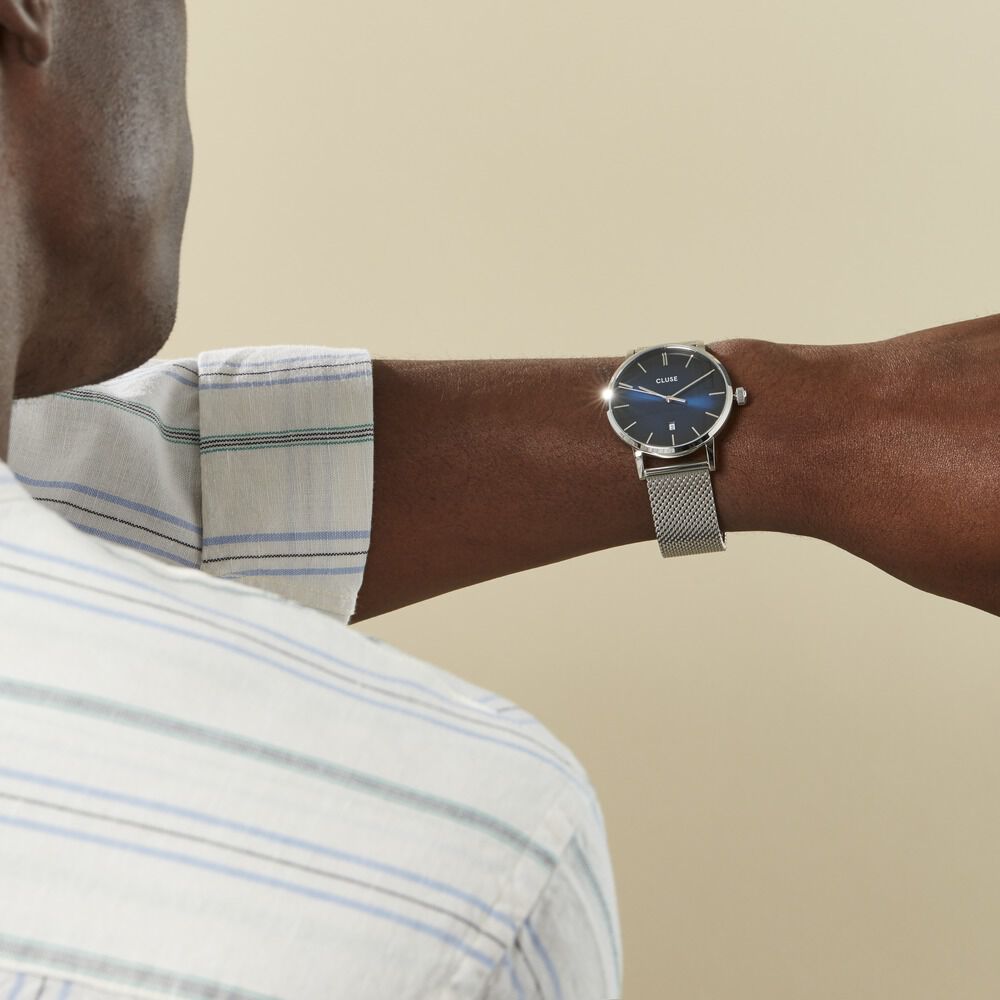 Coffret Montre Cluse Aravis Bleu Fumé - Montres étanches Homme | Marc Orian