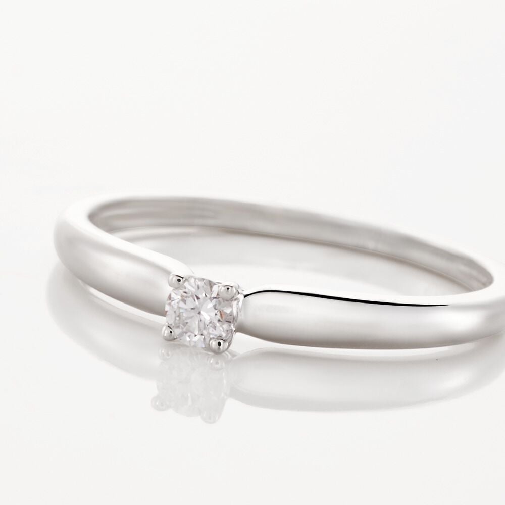 Bague Solitaire Flora Or Blanc Diamant - Solitaires Femme | Marc Orian