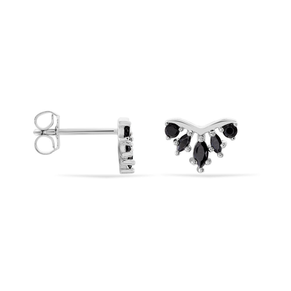 Boucles D'oreilles Puces Calixa Argent Blanc Oxyde De Zirconium - Puces Femme | Marc Orian