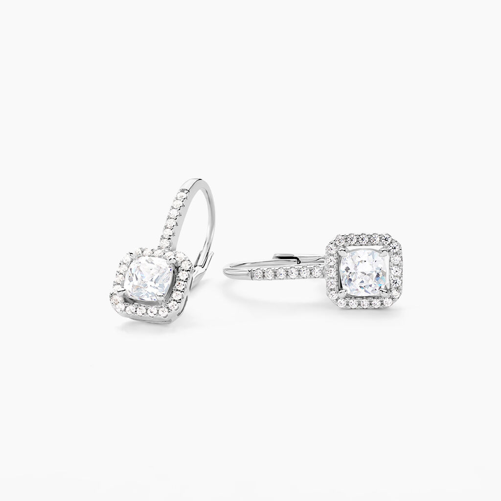 Boucles D'oreilles Pendantes Rio Argent Blanc Oxyde De Zirconium - Pendantes Femme | Marc Orian