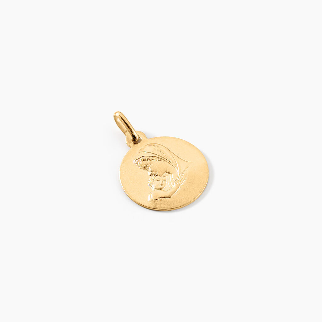 Medaille Or Jaune Vierge A L'enfant - Bijoux personnalis&eacute;s Famille | Marc Orian