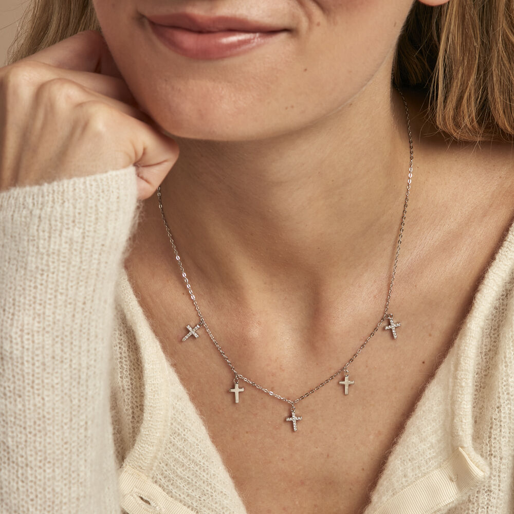 Collier Ivah Argent Blanc Oxyde De Zirconium - Colliers avec pierres Femme | Marc Orian