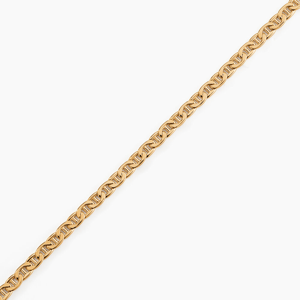 Bracelet Capucin Or Jaune Maille Marine Plate - Bracelets mailles Homme | Marc Orian