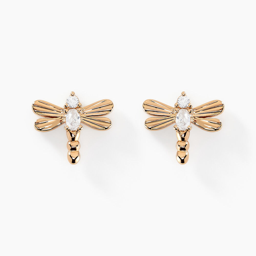 Boucles D'oreilles Puces Dixie Plaqué Or Doré Oxyde De Zirconium - Puces Femme | Marc Orian