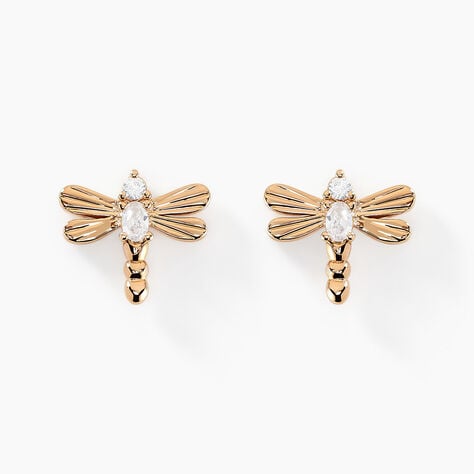 Boucles D'oreilles Puces Dixie Plaqué Or Doré Oxyde De Zirconium - Puces Femme | Marc Orian