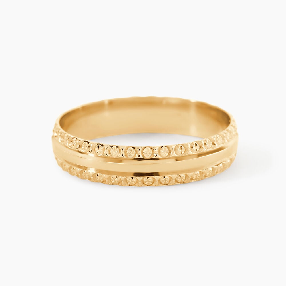 Alliance June 2 Rangs Diamantee Or Jaune - Alliances duo Unisex | Marc Orian