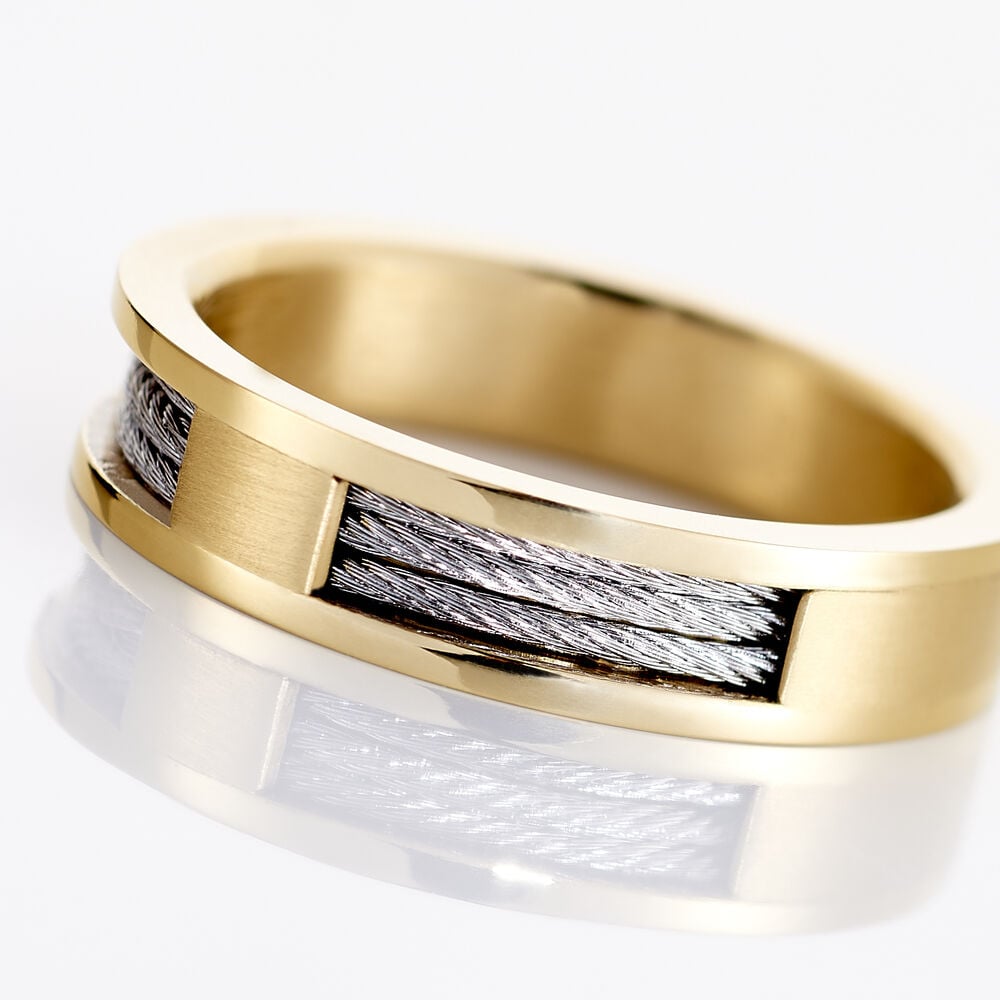 Bague Phebus Him Classique Acier Jaune - Bagues dorées Homme | Marc Orian