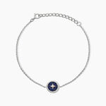 Bracelet Izarra Argent Blanc Lapis Lazuli - Bracelets Medailles Femme | Marc Orian