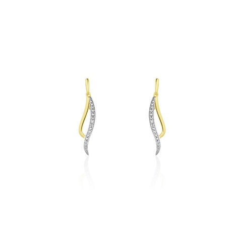 Boucles D'oreilles Pendantes Or Jaune Maaria Diamants - Pendantes Femme | Marc Orian