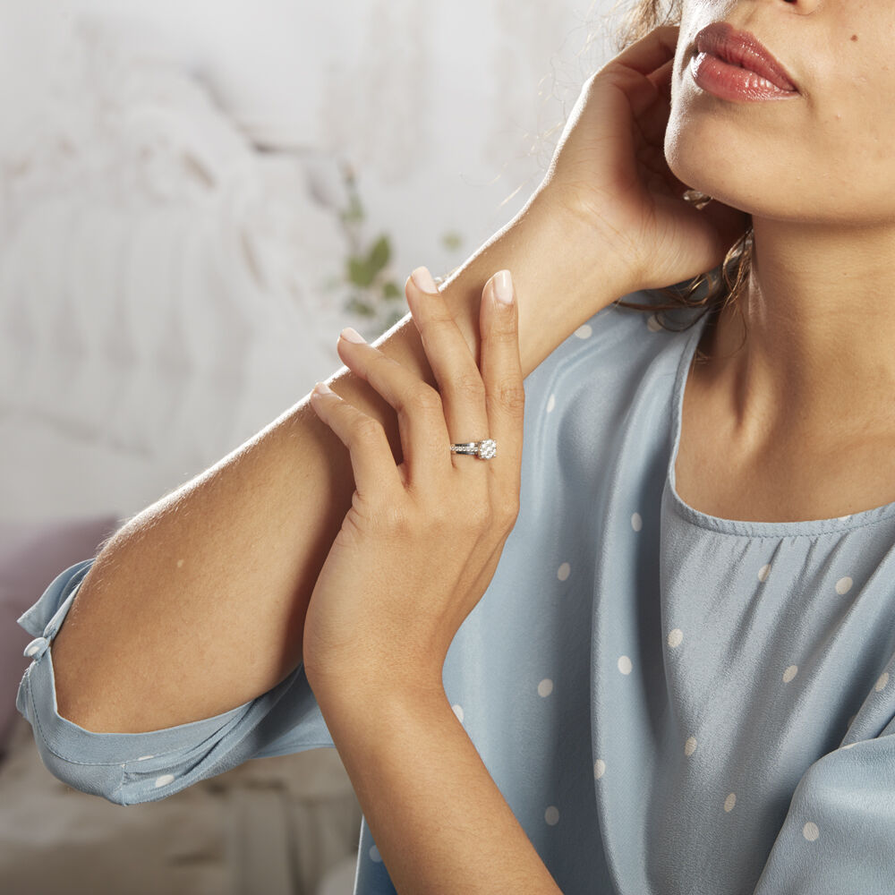 Bague Kate Or Blanc Diamant Synthétique - Bagues avec pierre Femme | Marc Orian