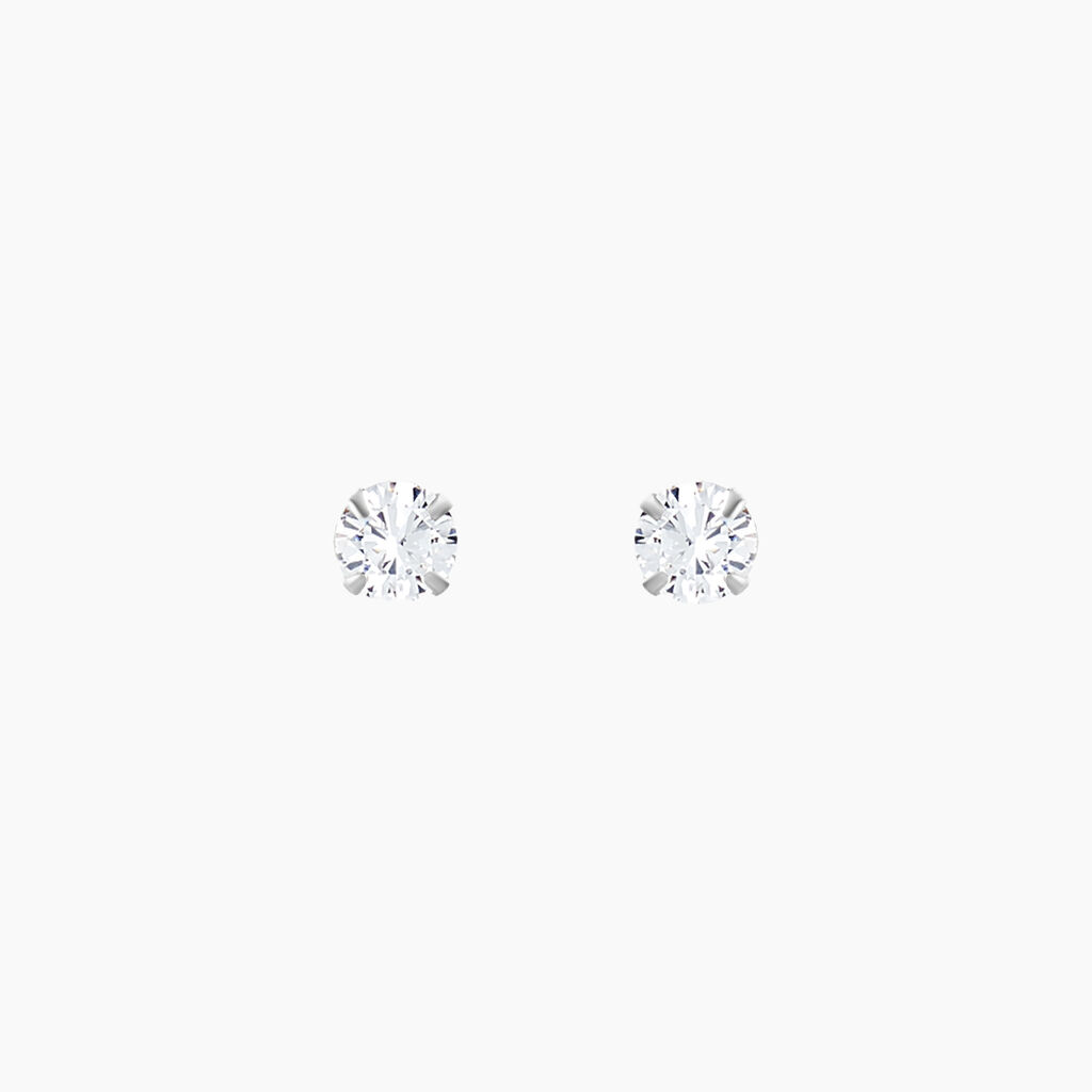 Boucles D'oreilles Puces Laena Argent Blanc Oxyde De Zirconium - Puces Femme | Marc Orian