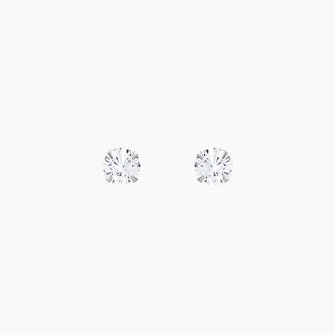 Boucles D'oreilles Puces Laena Argent Blanc Oxyde De Zirconium - Puces Femme | Marc Orian
