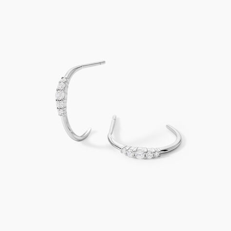 Cr&eacute;oles Anemone Argent Blanc Oxyde De Zirconium - Cr&eacute;oles Femme | Marc Orian