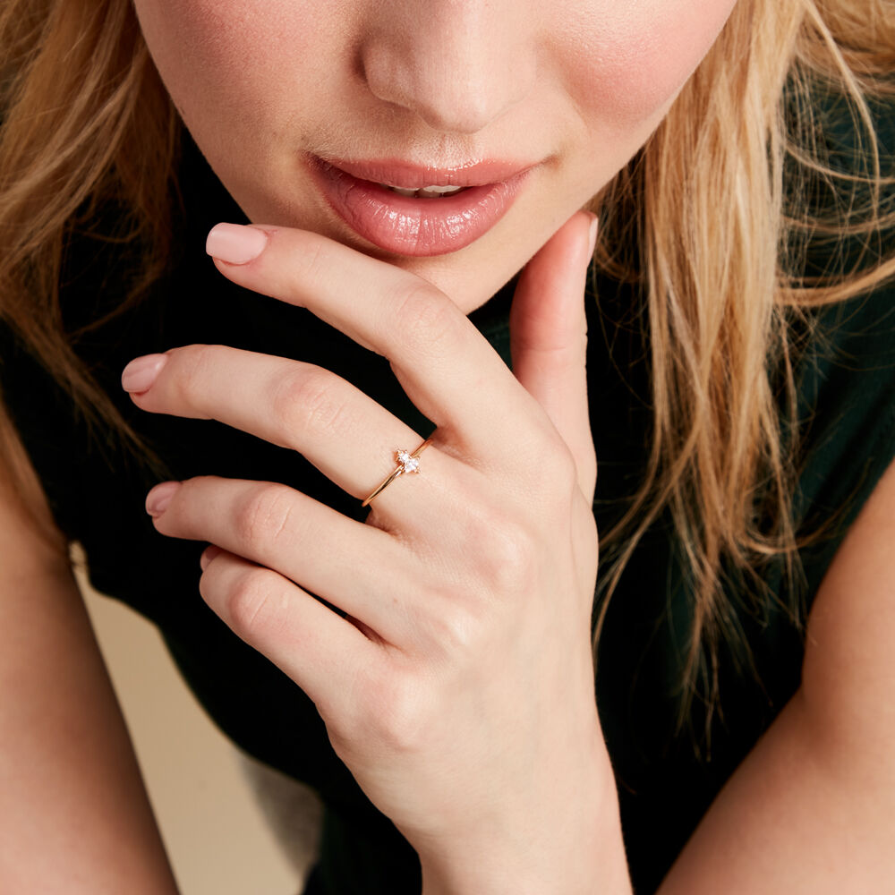 Bague éclat Perlé Plaqué Or Oxyde De Zirconium - Bagues avec pierre Femme | Marc Orian