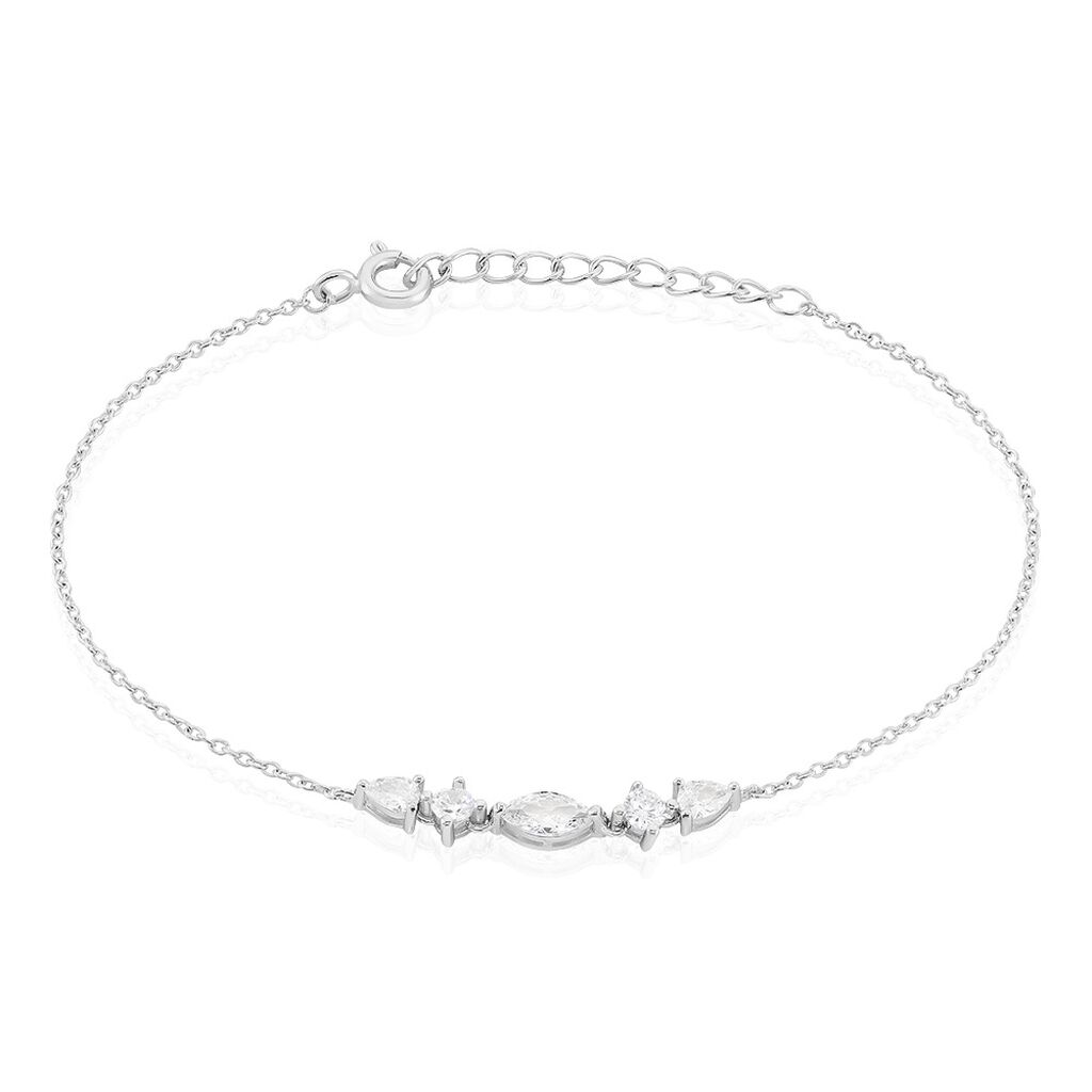 Bracelet Mascaret Argent Blanc Oxyde De Zirconium - Bracelets chaînes Femme | Marc Orian